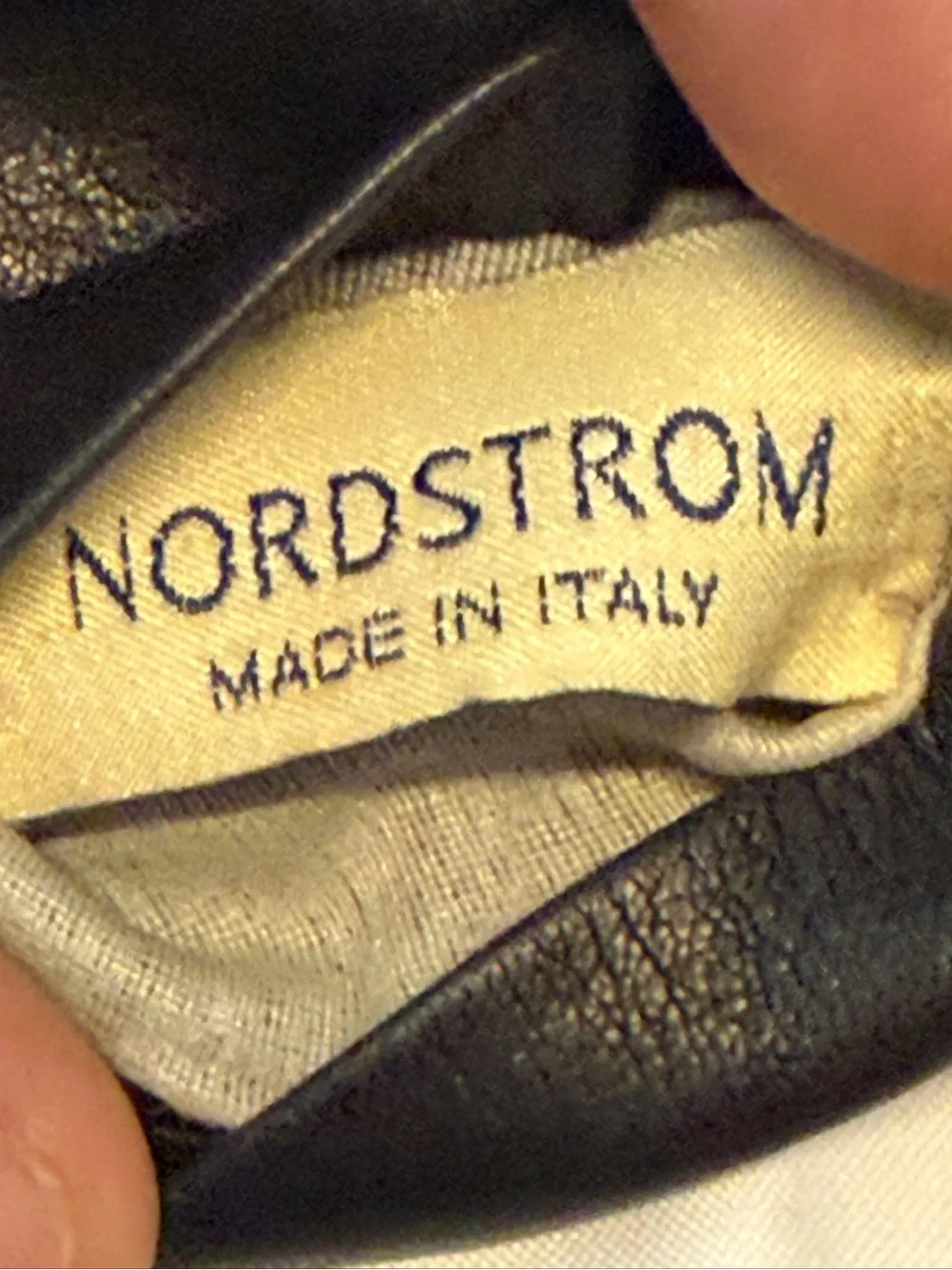 Vintage Nordstrom Made in Italy Black and Red Leather Lined and Button Gloves